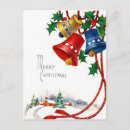 Search for vintage christmas bells postcards Church