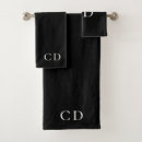 Search for black and white modern bath towels Monogram monogrammed