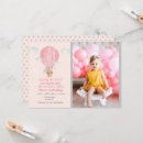 Search for hot air balloon birthday invitations Pink