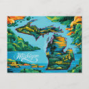 Search for michigan maps postcards America