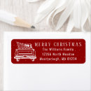 Search for red truck return address labels Christmas tree
