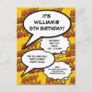 Search for comic book birthday invitations Colourful