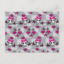 Search for skull pattern postcards Black