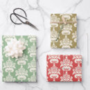 Search for red damask wrapping paper Red and green