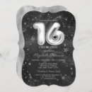 Search for grey sweet 16 invitations Elegant