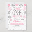 Search for silver 1st birthday invitations Snowflakes