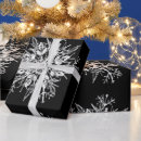 Search for black with snowflakes wrapping paper White