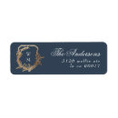 Search for navy blue and white return address labels Formal