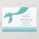 Search for purple and teal baby shower invitations Mermaid