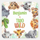 Search for jungle animal birthday party stickers Tropical