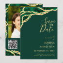 Search for geode save the dates Emerald green and gold