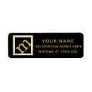 Search for wedding anniversary return address labels Black and gold