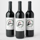 Search for happy holiday wine labels Wreath