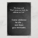 Search for memorial tribute invitations Death