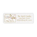 Search for red and gold return address labels Traditional