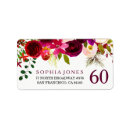 Search for 60th birthday return address labels Floral
