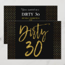 Search for dirty thirty gold birthday invitations Black