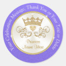 Search for purple princess baby shower stickers Gold