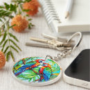 Search for colourful parrot key rings Tropical birds