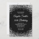 Search for black and grey birthday invitations Silver
