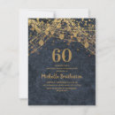 Search for blue and gold 60th birthday invitations Modern