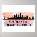 Search for new york skyline posters Watercolor