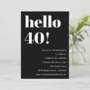 Search for black and white 40th birthday invitations Unique