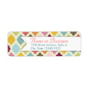 Search for quatrefoil pattern return address labels Pink