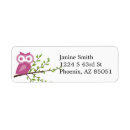 Search for owl in tree return address labels Pink