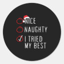Search for naughty and nice stickers Santa