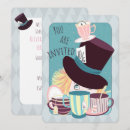 Search for purple tea party invitations Alice in wonderland