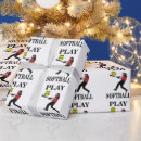 Search for softball wrapping paper Cute