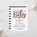 Search for modern baby girl shower invitations Stripes