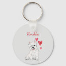 Search for love westie key rings West highland terrier