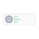 Search for psychedelic return address labels Peace symbol
