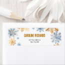Search for gold snowflake return address labels Baby it's cold outside
