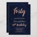Search for blue and gold 40th birthday invitations Typography