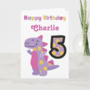 Search for dinosaur 5th birthday cards Boy