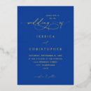 Search for royal blue and rose gold wedding invitations Typography