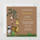Search for cute monkey square invitations Zoo