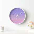Search for purple glitter clocks Glam