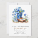Search for blue cowboy boots baby shower invitations Watercolor