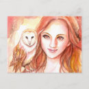 Search for fantasy owl postcards Girl