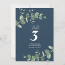 Search for navy blue numbers table cards Botanical