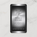 Search for journalism business cards Black and white