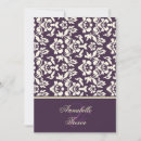 Search for ivory damask invitations Purple