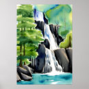 Search for watercolor waterfall art Nature