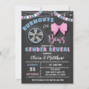 Search for burnouts or bows gender reveal invitations Boy or girl