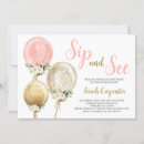 Search for sip and see baby girl shower invitations Pink and gold