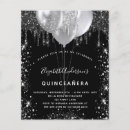 Search for silver glitter quinceanera invitations Black